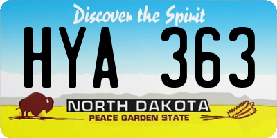 ND license plate HYA363