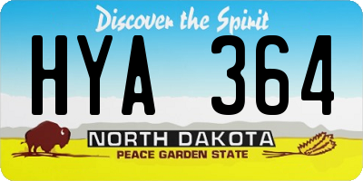 ND license plate HYA364