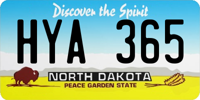 ND license plate HYA365