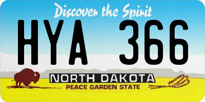 ND license plate HYA366