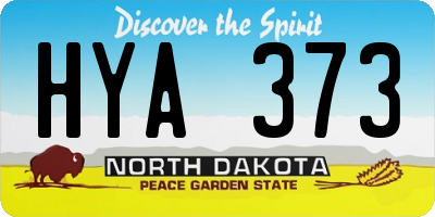 ND license plate HYA373