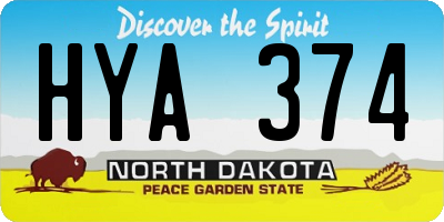 ND license plate HYA374