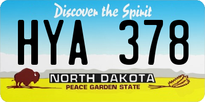 ND license plate HYA378