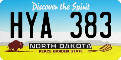 ND license plate HYA383