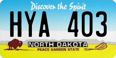 ND license plate HYA403