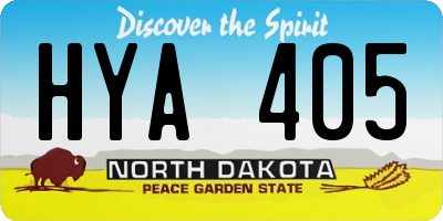 ND license plate HYA405