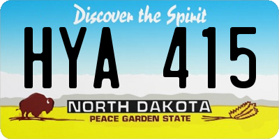 ND license plate HYA415