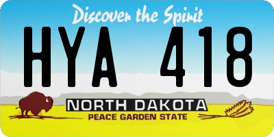 ND license plate HYA418