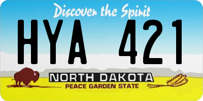 ND license plate HYA421