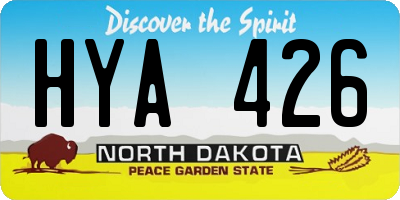 ND license plate HYA426