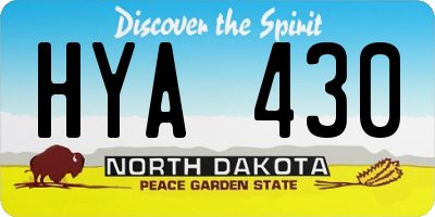 ND license plate HYA430