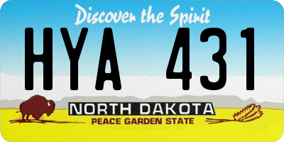ND license plate HYA431