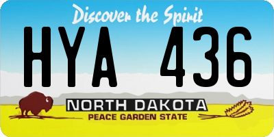 ND license plate HYA436
