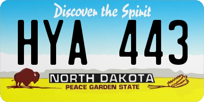 ND license plate HYA443
