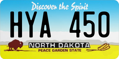 ND license plate HYA450