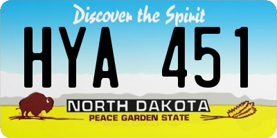 ND license plate HYA451