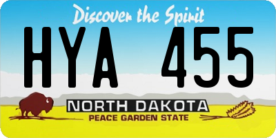 ND license plate HYA455