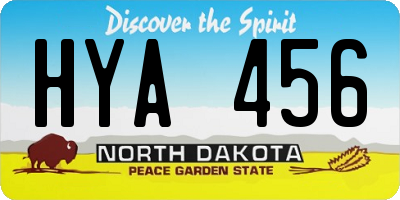 ND license plate HYA456