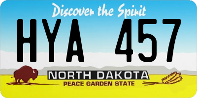 ND license plate HYA457