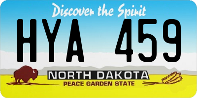 ND license plate HYA459
