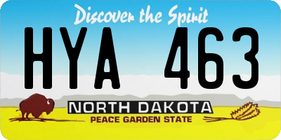 ND license plate HYA463