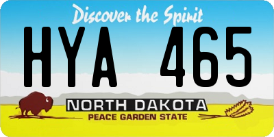 ND license plate HYA465