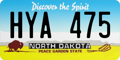 ND license plate HYA475