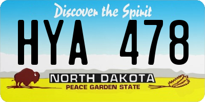 ND license plate HYA478