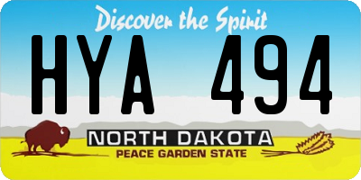 ND license plate HYA494