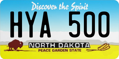 ND license plate HYA500