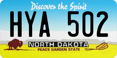 ND license plate HYA502