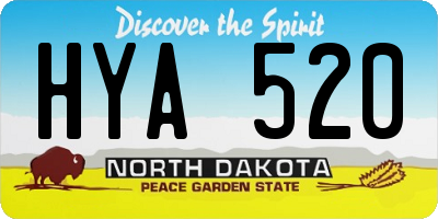 ND license plate HYA520