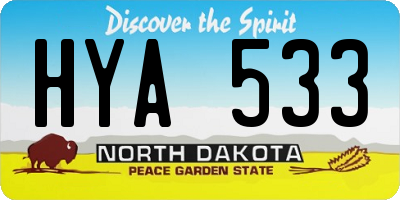 ND license plate HYA533