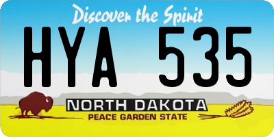 ND license plate HYA535