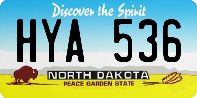 ND license plate HYA536