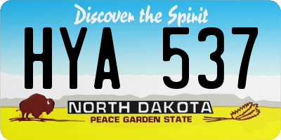 ND license plate HYA537