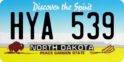 ND license plate HYA539