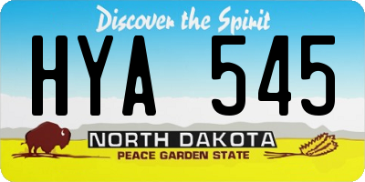 ND license plate HYA545