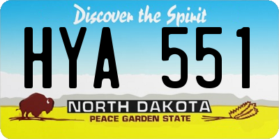 ND license plate HYA551