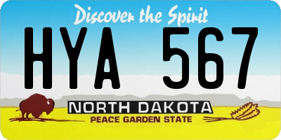 ND license plate HYA567