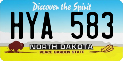 ND license plate HYA583