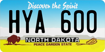 ND license plate HYA600