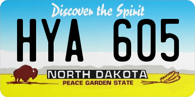 ND license plate HYA605