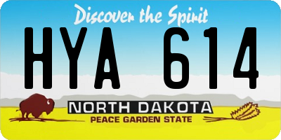 ND license plate HYA614