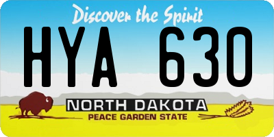 ND license plate HYA630