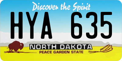 ND license plate HYA635