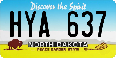 ND license plate HYA637