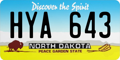 ND license plate HYA643