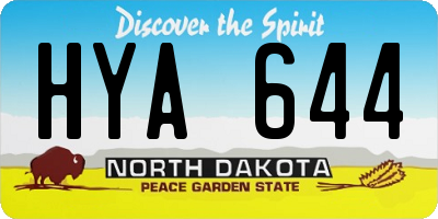 ND license plate HYA644