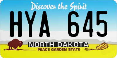ND license plate HYA645